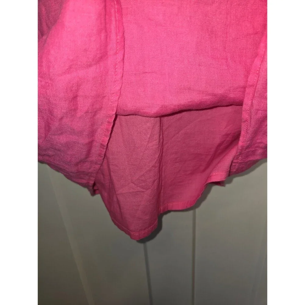 Mng Mango Hot Pink Linen Mini Dress Sundress Size 2